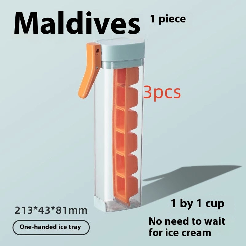 One-Touch Release Ice Cube Mold with Storage Box | Food Grade Plastic Ice Tray | Kitchen Tool