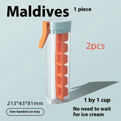One-Touch Release Ice Cube Mold with Storage Box | Food Grade Plastic Ice Tray | Kitchen Tool