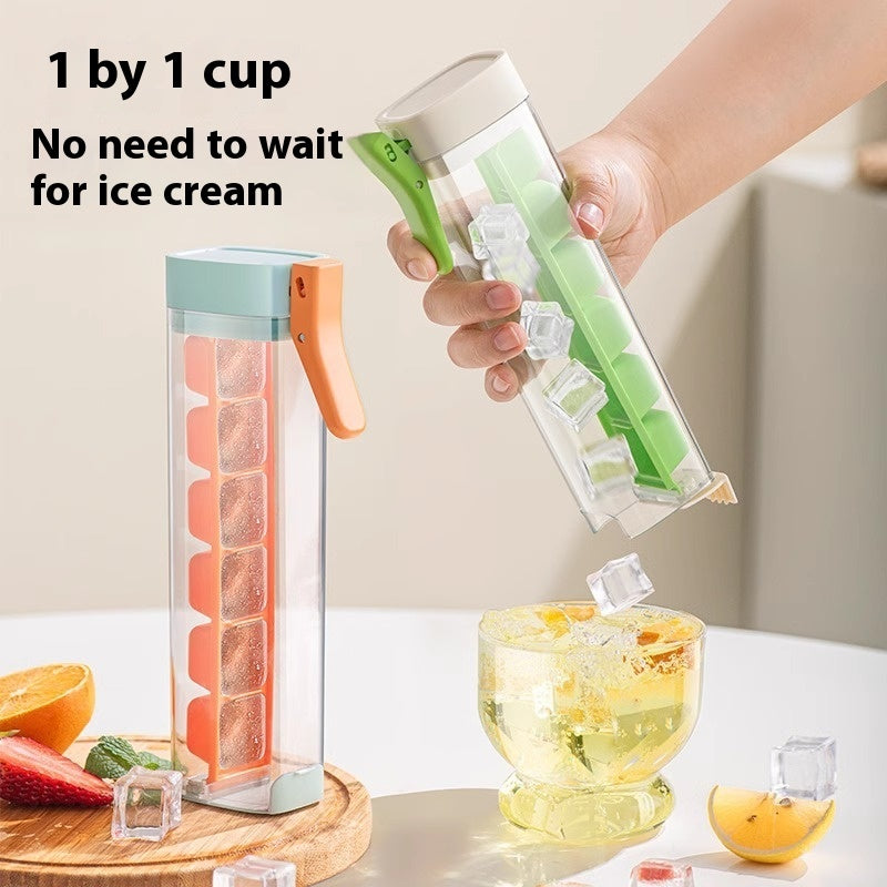 One-Touch Release Ice Cube Mold with Storage Box | Food Grade Plastic Ice Tray | Kitchen Tool
